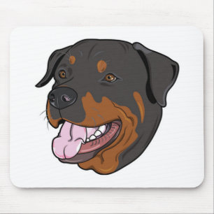 Tapis de souris Chien Rottweiler Puppy Cartoon  Am