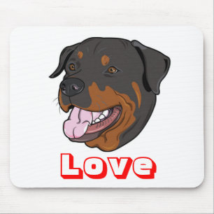 Tapis de souris Chien Rottweiler Puppy Cartoon  Am