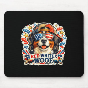 Tapis De Souris Chien saint-bernard drôle rouge blanc et toutou