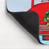 Tapis De Souris Chien Sibérien Husky En Voiture Avec Le Père Noël (Coin)