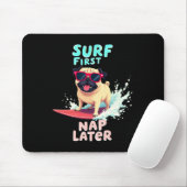 Tapis De Souris Chien surfant Pug cool (Avec souris)