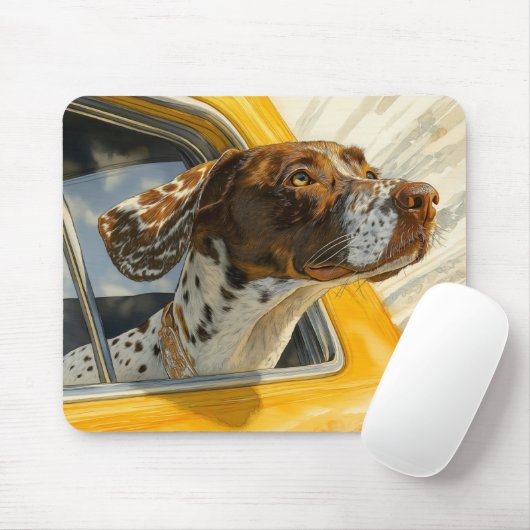 Tapis De Souris Chien tacheté sur l'art de rouler en voiture Impri (Avec souris)