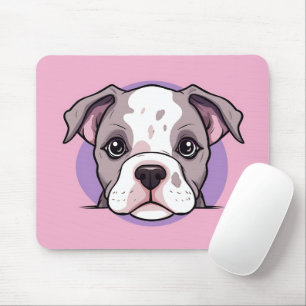 Tapis De Souris Chien-taureau américain mignon Peeking