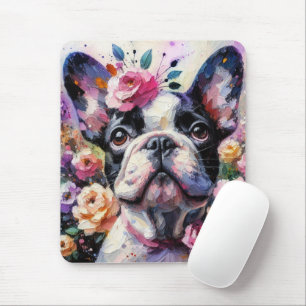 Tapis De Souris Chien-taureau français avec peinture impressionnis