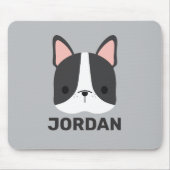 Tapis De Souris Chien-taureau français mignon avec nom personnalis (Devant)