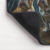 Tapis De Souris Chien-taureau Halloween nuit Chien de nuit plaisir (Coin)