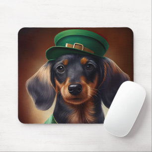 Tapis De Souris Chien teckel habillé pour la Saint-Patrick