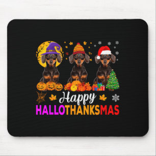 Tapis De Souris Chien teckel Halloween Noël Hallothanksmas F