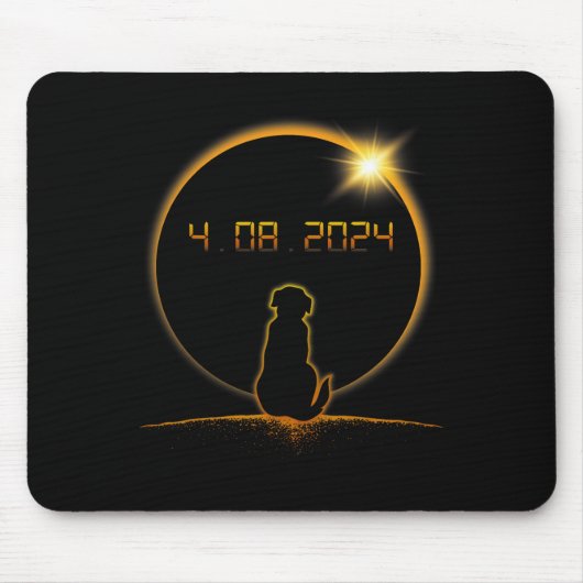 Tapis De Souris Chien total éclipse solaire (Devant)
