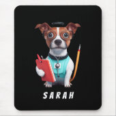 Tapis De Souris Chien travaillant comme infirmière, Chien portant (Devant)