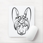 Tapis De Souris Chien tribal noir et blanc (Avec souris)