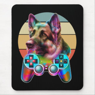 Tapis De Souris chien vintage et console de jeux