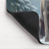 Tapis De Souris Chien Weimaraner à Noël de neige (Coin)