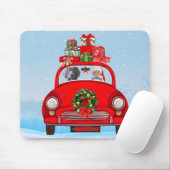 Tapis De Souris Chien Weimaraner En Voiture Avec Le Père Noël Jete (Avec souris)
