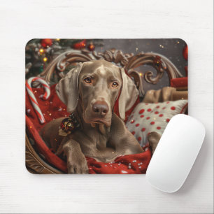 Tapis De Souris Chien Weimaraner Noël Fête