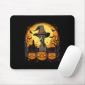 Tapis De Souris Chien Whippet Sorcière Halloween Effrayant (Avec souris)