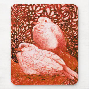 TAPIS DE SOURIS CHIENS BLANCS EN ROUGE