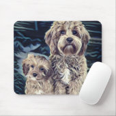 Tapis De Souris Chiens de Cavapo mignonnes adorables (Avec souris)