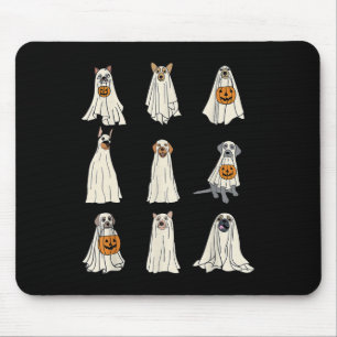 Tapis De Souris Chiens Ghost Chiens mignons Habillés Comme Ghost F