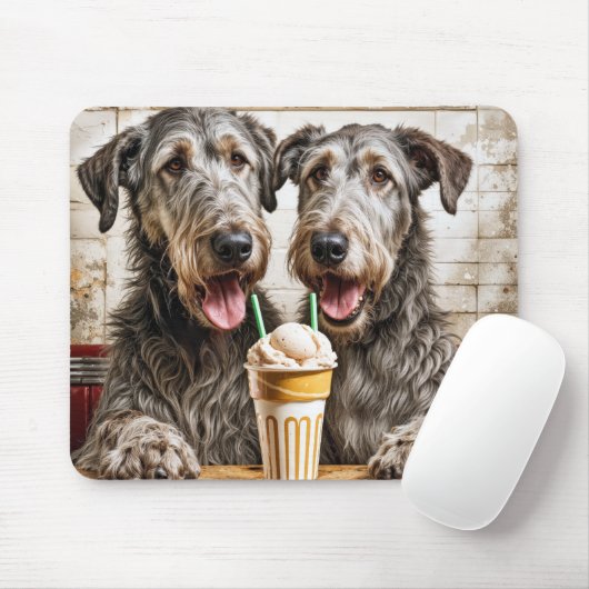 Tapis De Souris Chiens Irlandais Wolfhound Avec Soda À La Crème De (Avec souris)