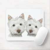 Tapis De Souris Chiens mignons de Westie (Avec souris)
