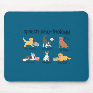 Tapis De Souris Chiens rétro orthophoniste slp langage