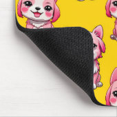 Tapis De Souris Chiens roses mignons - Jaune (Coin)