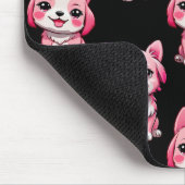 Tapis De Souris Chiens roses mignons - Noir (Coin)