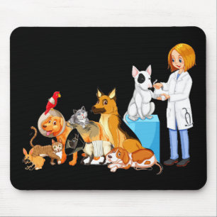 Tapis De Souris Chiens vétérinaires traités à la souris