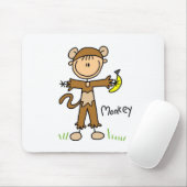 Tapis De Souris Chiffre de bâton dans le costume de singe Mousepad (Avec souris)