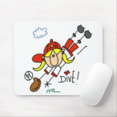 Tapis De Souris Chiffre du joueur de baseball féminin (Avec souris)