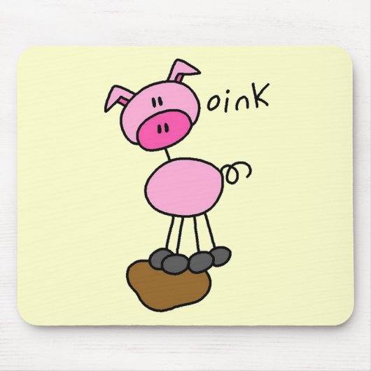 Tapis De Souris Chiffre T-shirts et cadeaux de bâton de porc (Devant)