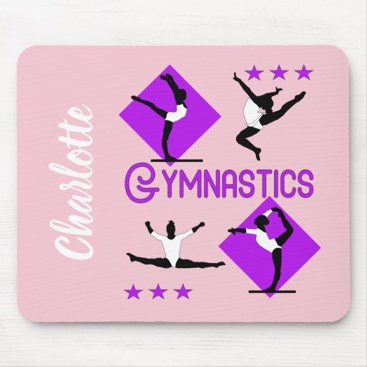 Tapis De Souris Chiffres de gymnaste Filles mignonnes Gymnastique  (Devant)