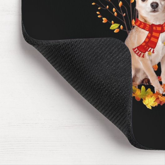 Tapis De Souris Chihuahua Bonjour Automne Chien Feuilles automne T (Coin)