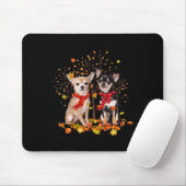 Tapis De Souris Chihuahua Bonjour Automne Chien Feuilles automne T (Avec souris)