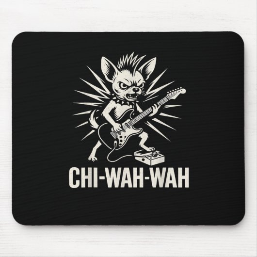 Tapis De Souris Chihuahua Chien Guitariste Wah Pedal Punk Rocker M (Devant)