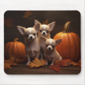 Tapis De Souris Chihuahua Chiot Automne Citrouille de plaisir (Devant)