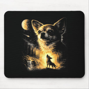 Tapis De Souris Chihuahua hurlant à la lune drôle j'ai ce chien en