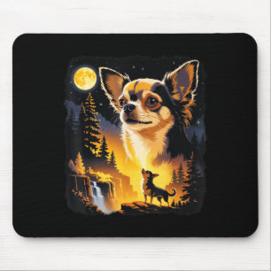 Tapis De Souris Chihuahua hurle à la lune vintage drôle de Chihuah