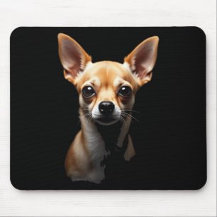 Tapis De Souris Chihuahua noir Chihuahua visage Chihuahua