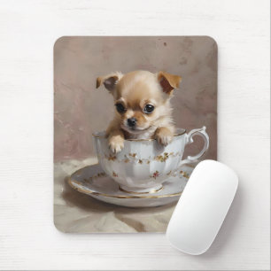 Tapis De Souris Chihuahua Puppy Dans Une Peinture À Huile De Teint