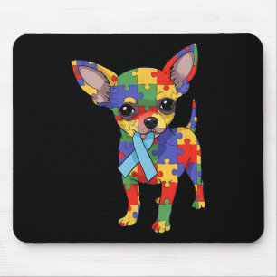 Tapis De Souris Chihuahua Puzzle Autisme Sensibilisation Femmes Au