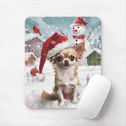 Tapis De Souris Chihuahua Winter Wonderland Christmas Joy (Avec souris)