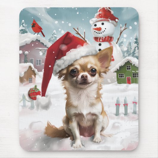 Tapis De Souris Chihuahua Winter Wonderland Christmas Joy (Devant)
