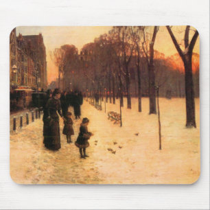 Tapis De Souris Childe Hassam - Boston au crépuscule quotidien
