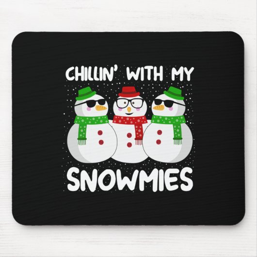 Tapis De Souris Chillère de Noël Snowman Avec Mes Neiges Gi moche (Devant)