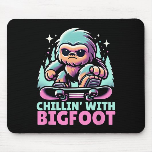 Tapis De Souris Chillin' Avec Bigfoot Alpine Sports D'Hiver Snowbo (Devant)