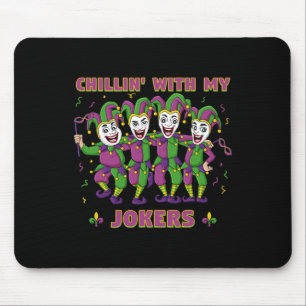 Tapis De Souris Chillin Avec Mes Jokers Mardi Gras Fun Boys Girls 