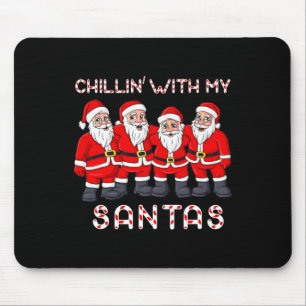 Tapis De Souris Chillin Avec Mes Santas Noël Garçons Filles Enfant