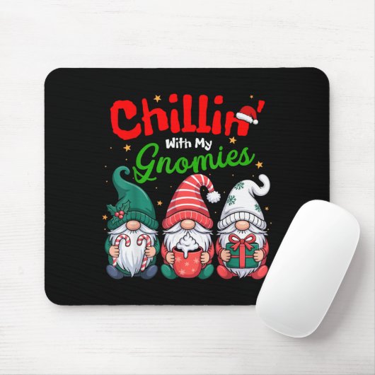 Tapis De Souris Chillin' With My Gnomies Funny Christmas Gnome Fam (Avec souris)